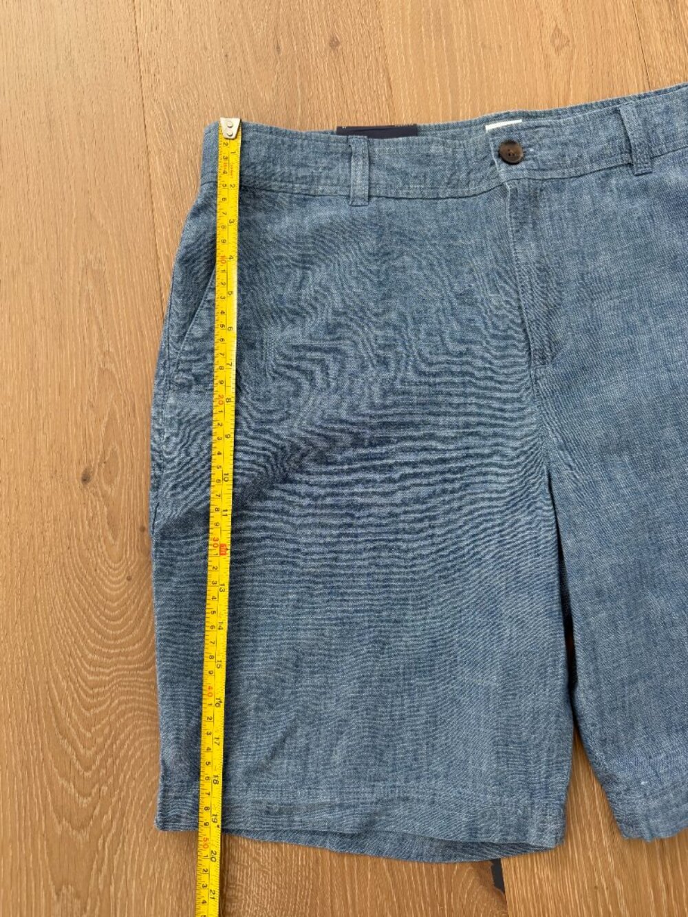 Gap Shorts Women 12 Indigo Chambray Bermuda Blue Mid Rise 9” Inseam 676741 - Picture 7 of 15